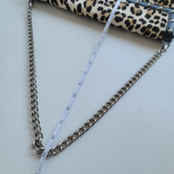 White House Black Market Leopard Cheetah Calf Hair Leather Shoulder Clutch Bag - Picture 4 of 12